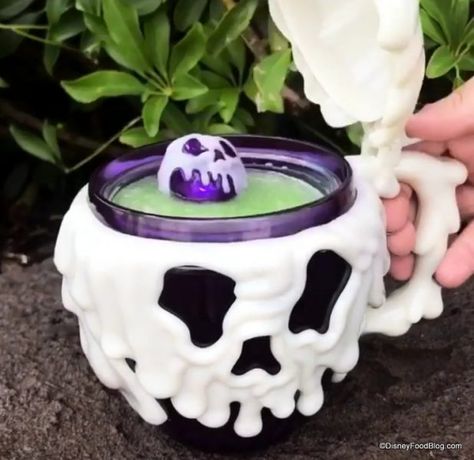 A PURPLE Poison Apple Stein and Glow Cube Have Bubbled Up At Disney Springs! Find Out Where To Get Yours! Poison Apple Mug, Glow Cube, Apple Crepes, Pomegranate Liqueur, Apple Whiskey, Chicken Saltimbocca, Pumpkin Ravioli, Cinnamon Whiskey, Disney Pumpkin