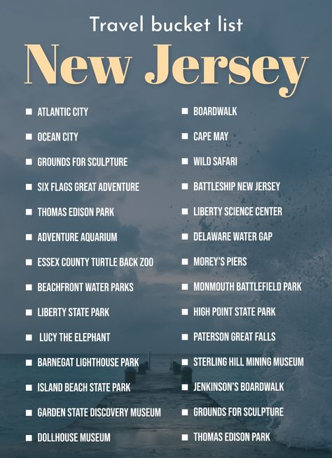 New Jersey Bucket List, New Jersey Travel, Google Docs Templates, Bucket List Template, Family Experiences, Vacation 2025, 50 States Travel, Delaware Water Gap, Alabama Travel