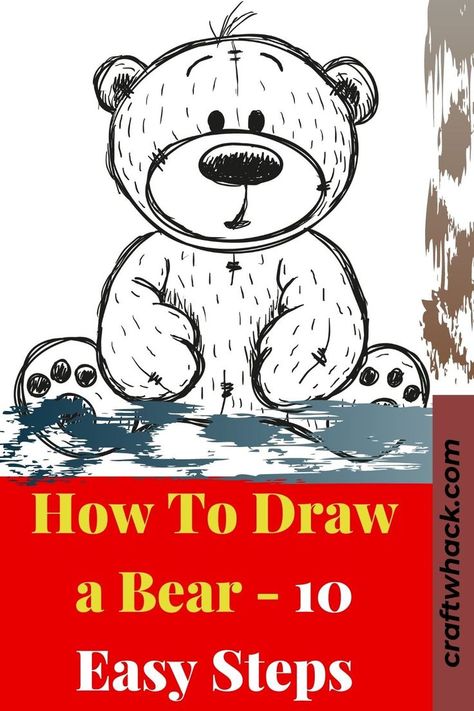 When drawing animals, some are easier than others. Bears may look easy, but when drawing this animal something may look off and no matter how many times you try to fix it the bear just doesn’t look right. Craftwhack highlights a list of tools that will help you as well as step-by-step directions to make a bear that will look much better. We break it down by drawing each part of the body. Practice makes progress. Learn more… #howtodrawabear #drawabearwithease #drawabear How To Draw Abs, Teddy Bear Cartoon, Open Ended Art, Bear Drawing, Doodle Art Journals, Bear Face, Rock Painting Patterns, Crafts For Kids To Make, Easy Kids