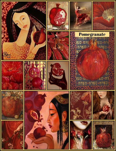 Violet Heart, Pomegranate Art, Jewish Culture, Hades And Persephone, Jewish Art, William Morris, Pretty Art, Drawing Inspiration, Aesthetic Art