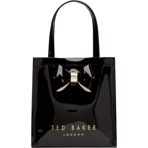 Ted Baker Didicon Small Icon Shopper Bag , Black ($38) ❤ liked on Polyvore featuring bags, handbags, tote bags, black, patent leather handbags, shopper tote, shopping bag, bow purse and faux-leather handbags Baker Aesthetic, Ted Baker Tote Bag, Ted Baker Handbag, Ted Baker Purse, Bow Handbag, Mint Bag, Ted Baker Bag, Cute Luggage, Bow Purse