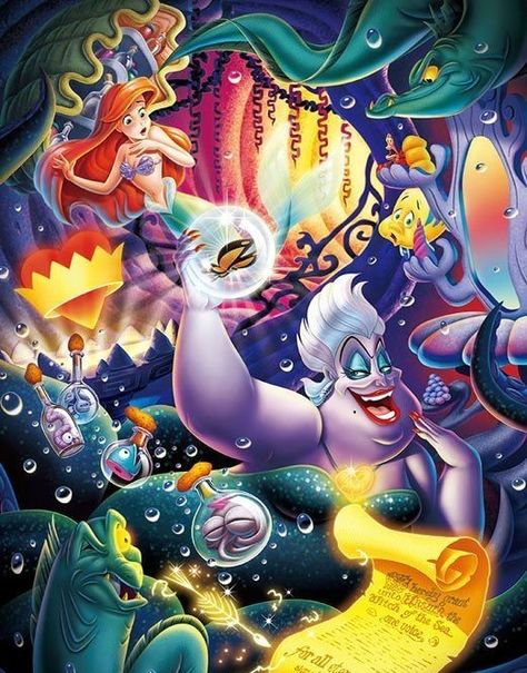 The Little Mermaid: Ariel giving away her voice to Ursula to have leg to walk on the shore Disney Designer Collection, Disney Amor, Ariel Disney, Disney Japan, Images Disney, Dark Disney, Disney Background, Disney Princess Ariel, Film Disney