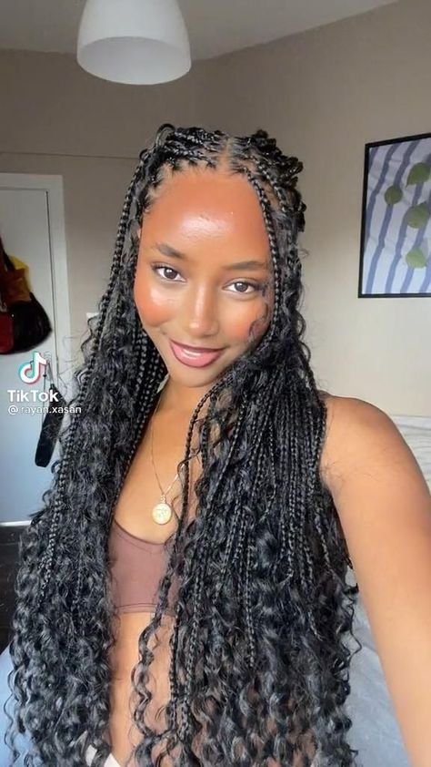 Bohemian Goddess Braids, Knotless Goddess Braids, 90 Hair, Goddess Braids Hairstyles, Box Braids Hairstyles For Black Women, Braids Hairstyles Pictures, Cute Box Braids Hairstyles, Protective Hairstyles Braids, Pretty Braided Hairstyles