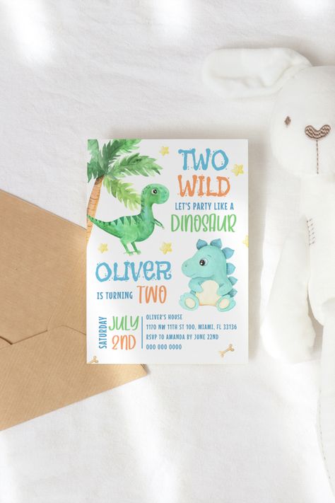 Two Wild Birthday Invitation,Dinosaurs 2nd Birthday Invitation Template,Dino Birthday Invite,Dino Party Invite,Dinosaurs Party,Boy Birthday Dino 2nd Birthday Party, Dinosaur Second Birthday, Dino Party Invitation, Random Baby, Two Wild Birthday, Bday Quotes, Baptism Decor, Dinosaur Birthday Party Invitations, Dinosaur Birthday Party Decorations