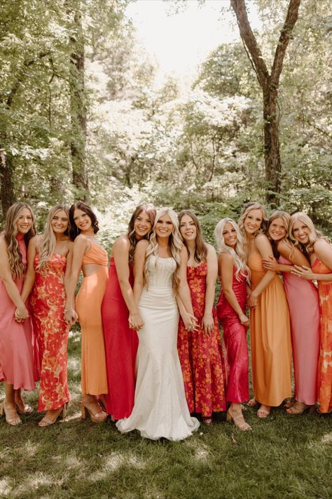 Orange Bridesmaids Dress, Orange Bridesmaids, Bridesmaid Dress Color Schemes, Bridesmaids Dress Color, Spring Bridesmaid Dresses, Summer Bridesmaids, Orange Bridesmaid, Summer Bridesmaid Dresses, Orange Bridesmaid Dresses