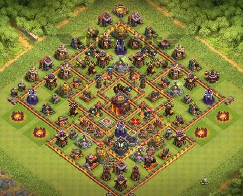 Base Th 10, Supercell Wallpaper, Clash Of Clans App, Town Hall 4, Clash Of Clans Account, Clas Of Clan, Coc Clash Of Clans, Clash Of Clans Game, Trophy Base