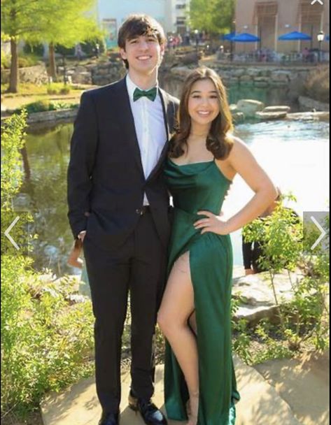 Green Silk Prom Dress, Green Prom Dress Couple, Green Prom Couple, Couple Formal Outfits, Formal Couple Outfits, Matching Prom Outfits, Prom Dress Couple, Light Green Prom Dress, Matching Prom