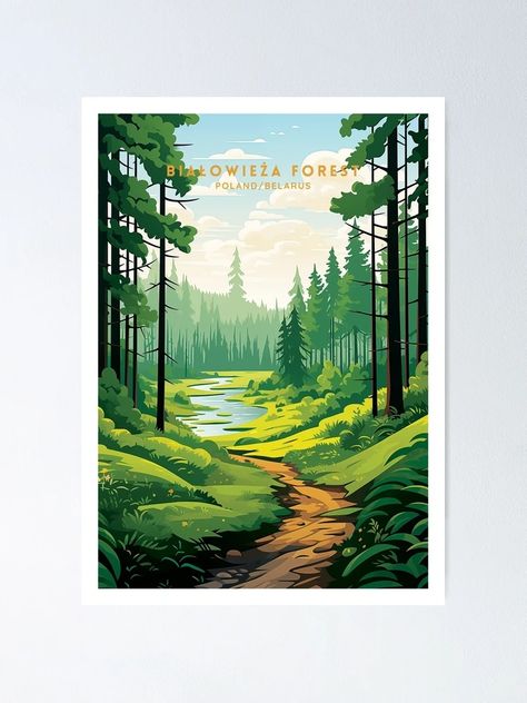 "Białowieża Forest: Poland's Pristine Wilderness" Poster for Sale by NeuralVibe | Redbubble Bialowieza Forest, Travel Illustration, Quilting Projects, Travel Posters, Art Boards, Sale Poster, Photographic Print, Poland, Poster Design