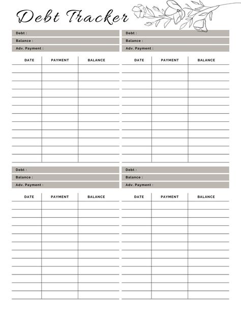 Use this Debt Tracker to stay organized with  outstanding debts and payments. Track your progress and strategize your goals. No Spend Challenge, Debt Tracker, Budgeting Tools, Debt Management, Budget Tracker, Budget Printables, Savings Tracker, Budget Template, Debt Free