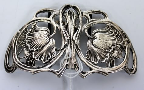 A SAMUEL JACOB SILVER ART NOUVEAU BELT BUCKLE Bijoux Art Deco, Art Nouveau Jewellery, Bijoux Art Nouveau, Silver Belt Buckle, Nouveau Jewelry, Vintage Belt Buckles, Art Nouveau Design, Art Nouveau Jewelry, Art Deco Period