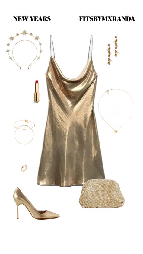 Gold Nye Outfit, Nye Outfits Parties, Gold Birthday Outfit, Serena Van Der Woodsen, Gold Outfit, Nye Outfits, Party Fits, New Years Outfit, New Years Eve Outfits