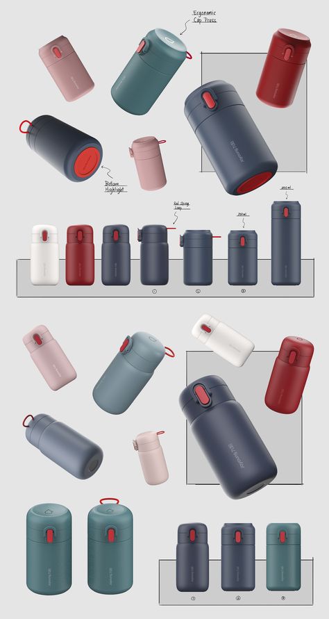 Thermal Bottle Design on Behance Thermos Design, Iot Design, Cmf Design, Industrial Design Product, Thermal Bottle, Industrial Design Sketch, Vacuum Cup, Design Research, Thermos Bottle