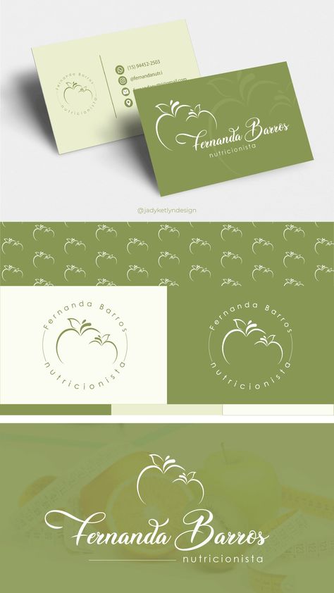 ID | Identidade visual | nutricionista Dietitian Logo, Nutritionist Logo Design, Nutritionist Business Cards, Nutrition Logo Ideas, Nutritionist Logo, Nutrition Logo Design, Nutritionist Branding, Food Website Design, Food Business Card