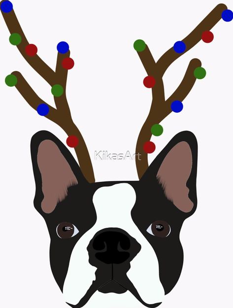 cute boston terrier sticker on redbubble Christmas Boston Terrier, Christmas Boston, Cute Boston Terrier, Boston Terrier Christmas, Christmas Window Painting, Family Christmas Party, Christmas Window, Reindeer Christmas, Window Painting