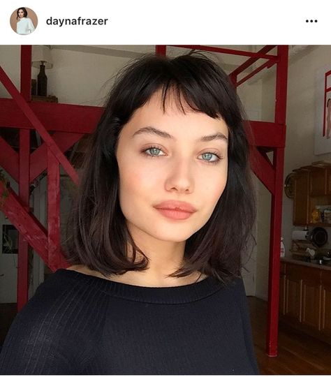 Dayna Frazer, Baby Bangs Long Hair, Very Short Bangs, Hai Styles, Long Hair With Bangs, Cut My Hair, Grunge Hair, Shoulder Length Hair, Messy Hairstyles