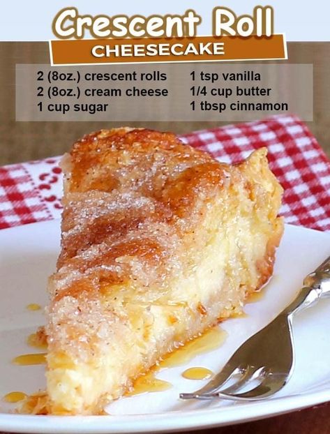 Cheesecake Decorating, Easy Sopapilla Cheesecake, Crescent Roll Cheesecake, Sopapilla Cheesecake, Crescent Recipes, Cheesecake Dessert, Dessert Simple, Crescent Roll, Cheesecake Desserts