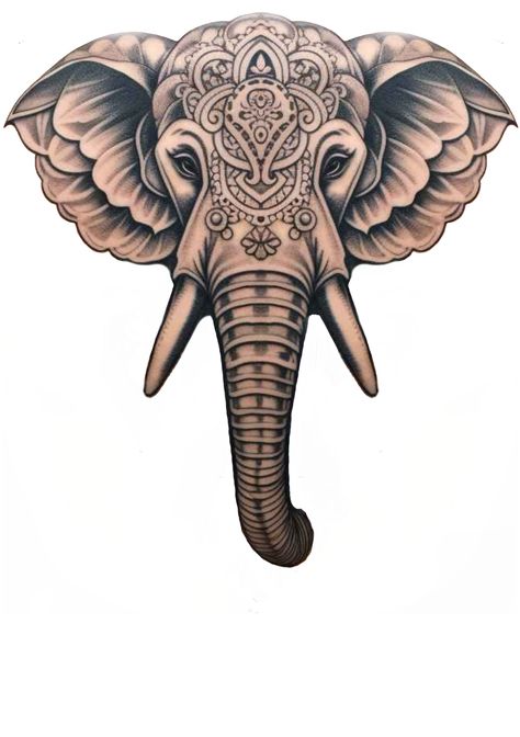 Thai Elephant Tattoo, Thai Style Tattoo, Tattoo Elephant, Mandala Flower Tattoos, Thai Elephant, Elephant Mandala, Elephant Tattoo Design, Mandala Elephant, Skeleton Tattoos