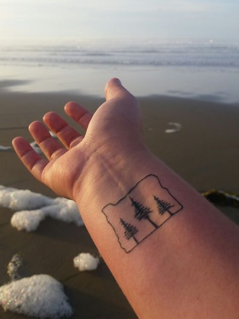 #oregon Oregon Tattoo Ideas Simple, Oregon Coast Tattoo Ideas, Oregon Tattoo For Women, Oregon Trail Tattoo, Portland Oregon Tattoo Ideas, Oregon Inspired Tattoos, Oregon Tattoo Ideas, Made In Oregon Tattoo, Oregon Tree Tattoo