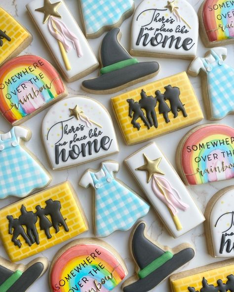 Alyssa | Cookie Artist | There’s no place like home 🪄 Loved making these Wizard of Oz cookies for one of my most OG customers 👊🏼 | Instagram Onederful Wizard Of Oz Birthday, Wizard Of Oz Cookies, Wicked Cookies, Wizard Of Oz Crafts, Cookies For One, Wizard Of Oz Christmas, Wicked Party, Wizard Of Oz Birthday, Wizard Of Oz Party