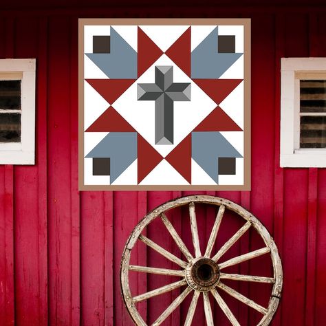 24x24 Cross Barn Quilt PDF Pattern, SVG Pattern, Wood Quilt to Paint for Outdoors Bundle - Etsy Canada Cross Barn Quilt Patterns, Barn Quilt Designs Block Patterns, Barn Quilts Designs, Barn Quilts Diy, Painted Quilt Blocks, Barn Quilt Patterns Templates Easy, Barn Quilts Patterns, Free Barn Quilt Patterns, Easy Quilt Blocks