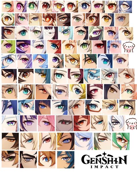 . Learn about the mysterious new character and her powers in this comprehensive guide. #GenshinImpact #AllEyes . #Kawaii #Character_Eyes_Reference #Genshin_Inspired_Makeup #Eye_Makeup_Designs_Art Character Eyes Reference, How To Draw Genshin Eyes, Anime Eye Art Styles, Genshin Eyes Reference, Pretty Anime Eyes, Anime Eyes Styles, Anime Eyes Design, Oc Eyes Ideas, Genshin Impact Eyes