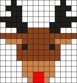 Pixel Art Christmas Bead Patterns, Rudolph Perler Bead Patterns, Christmas Perler Bead Patterns, Pixel Art Noel, Christmas Pixel Art, Art Au Crochet, Christmas Perler Beads, Kandi Cuffs, Pony Bead Patterns