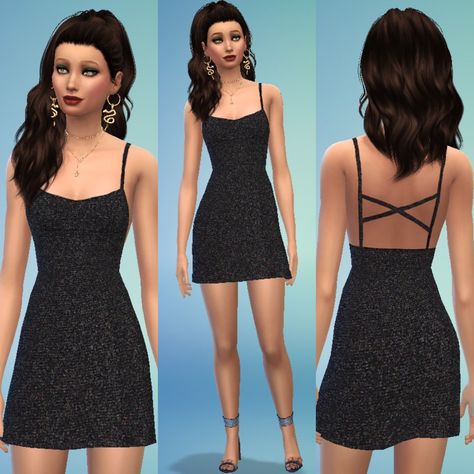 Sims 4 Cc Sparkly Dress, Sims 4 Sparkly Dress, Dress Sims 4 Cc, Black Sparkly Dress, Sims 4 Mods Clothes, Cc Sims, Sims 4 Cc Finds, Sparkly Dress, Black Mini Dress