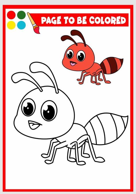 Kids Coloring, Psd Icon, Kids Coloring Books, Book For Kids, Vector Clipart, Vector Photo, Coloring For Kids, Coloring Pages For Kids, Ants