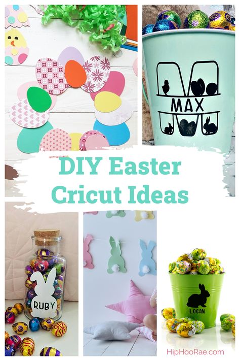 DIY Easter Cricut Ideas that you can make on your air 2, Maker or Joy machines that will bring a smile to your kids faces. Vinyls Easter decals, Easter bunny garlands, Easter wreath and heaps more ideas Easter Cricut Ideas, Easter Decals, Easter Cricut, Diy Easter Crafts, Diy Easter Gifts, Using Cricut, Easter Projects, Easter Craft, Cricut Craft