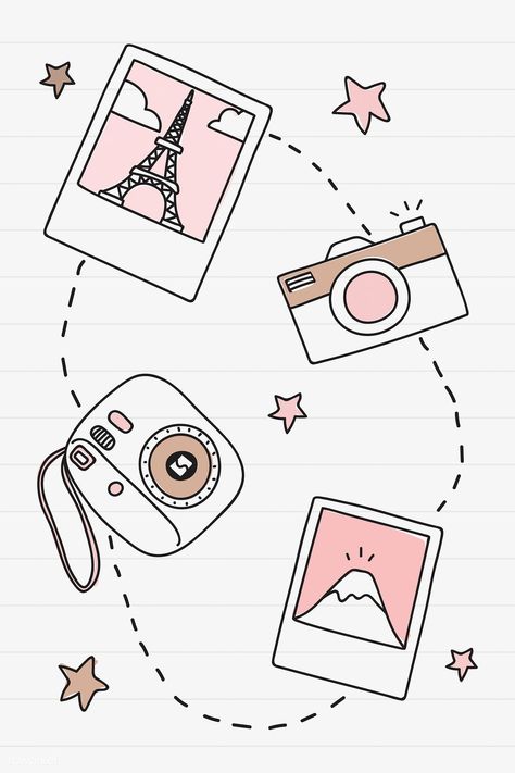 Hand drawn travel element vector set | free image by rawpixel.com Travel Doodles, Kraf Kertas, Doodle Art Journals, Easy Doodle Art, Easy Doodles Drawings, Bullet Journal Art, Mini Drawings, Bullet Journal Doodles, Dessin Adorable