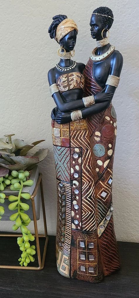 Modern Gowns, African Images, Apartment 2023, African Wood Carvings, Baby Food Jar Crafts, Modern Gown, African Dance, African Dolls, African Sculptures