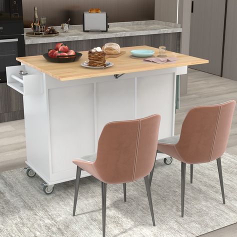 Kitchen Island Cart with Solid Wood Top and Locking Wheels - Bed Bath & Beyond - 37343628 White Kitchen Cart, Drawer Spice Rack, Drop Leaf Kitchen Island, Island Storage, Mobile Kitchen Island, Kitchen Island On Wheels, Mobile Kitchen, Rolling Kitchen Island, Modern Storage Cabinet