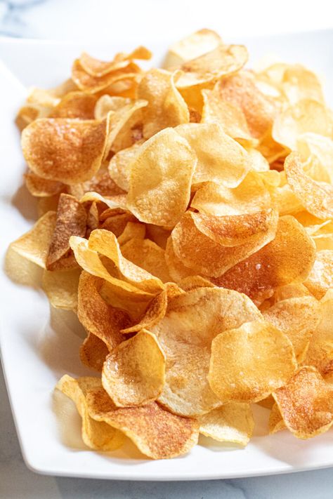 Homemade Potato Chips - Served From Scratch Honey Butter Chips, Homemade Potato Chips Recipe, Homemade Potato Chips, Fried Potato Chips, Potato Chip Recipes, Ali Rose, Crispy Chips, Best Chips, Homemade Chips