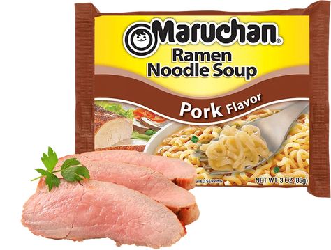 Maruchan | Pork Flavor Ramen Soup Pork, Pork Noodle Soup, Maruchan Ramen Noodles, Maruchan Ramen, Pork Ramen, Noodle Soups, Pork Broth, Pork Noodles, Dehydrated Vegetables