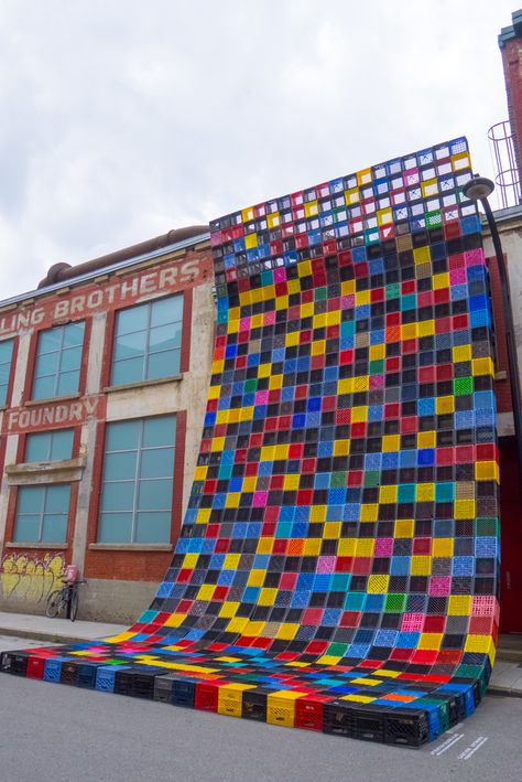 Crate Wall, Google Event, Sea Sculpture, Dear Dairy, Urban Gardens, Milk Crate, Dystopian Future, Milk Crates, Lego Bricks