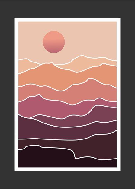 Painting Minimal Ideas, Abstract Mountain Painting Landscapes, Mountain Layers Painting, Graphic Mountain Art, Pink Mountain Painting, Mountain Painting Abstract, Abstract Mountain Mural, Abstract Mountains Painting, Mountain Abstract Painting