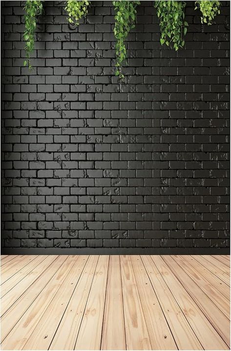 Amazon.com : DHXXSC Black 5X7FT Vinyl Photography Backdrop with Wood Floor Design for Christmas, Wedding, Birthday : Electronics Photography Office Ideas Studio Setup, Green Portrait Photography, Brick Wall Background Photography, Photography Office Ideas, Wood Floor Background, Brick Wall Photography, Studio Background Ideas, Green Portrait, Brick Wall Decor