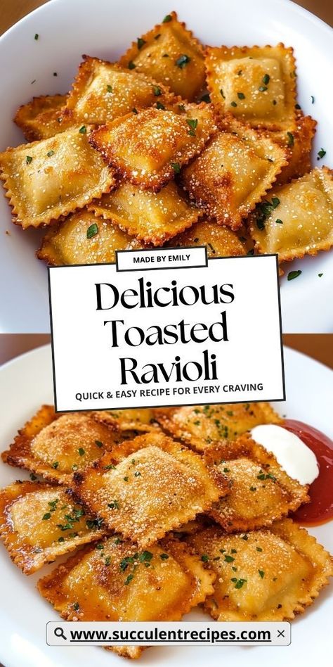 Enjoy the flavorful delight of Toasted Ravioli! Easy to make and irresistible to eat, these crispy morsels are a fantastic choice for game days, parties, or cozy nights in. Homemade Ravioli Filling, Perfect Roast Turkey, Ravioli Filling, Ravioli Pasta, Toasted Ravioli, Homemade Ravioli, Holiday Feast, Roasted Turkey, Marinara Sauce