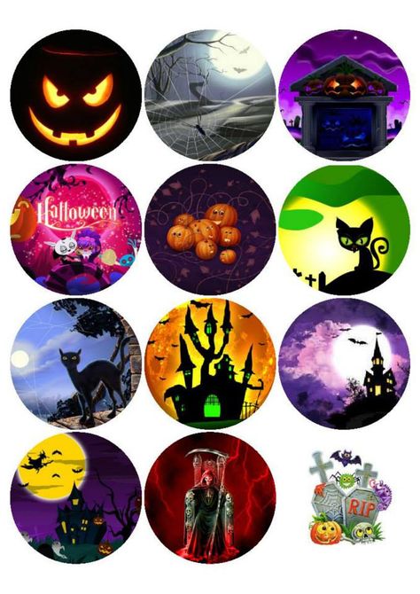 cupcake/cookie toppers Halloween Cupcakes, New Hobbies, Cupcake Cookies, Cupcake Toppers, Happy Halloween, Fondant, Cake Toppers, Halloween, Art