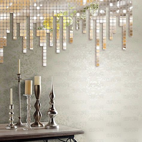 100PC Quadrate Acrylic Mirror Wall Stickers Living Room Bedroom Stereoscopic Decal(Silver) HuaYangca http://www.amazon.ca/dp/B00MF8LQLC/ref=cm_sw_r_pi_dp_q7Powb13Z3PQ9 Creative Mirror Ideas, Mirror Wall Tiles, Sofa Wall, Dekor Diy, Mosaic House, Mirror Wall Stickers, Decoration Stickers, Mirror Tiles, Mirrored Furniture