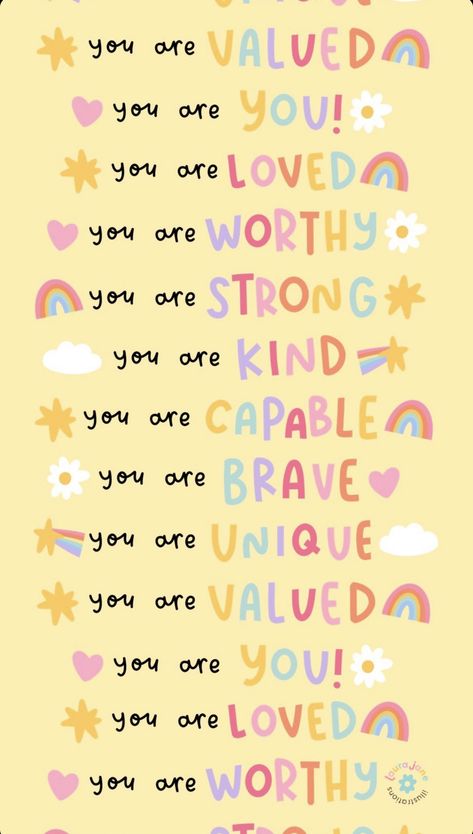 Positive Affirmations For Kids, Positive Quotes Wallpaper, Penanda Buku, Affirmations For Kids, Small Stuff, Be Positive, Happy Words, Positive Self Affirmations, Daily Inspiration Quotes