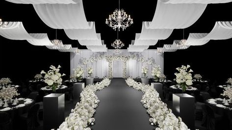 Wedding 3d Design, Wedding Lobby Decor, Aisle Wedding Decor, Planning An Event, Wedding Ceiling, Wedding Hall Decorations, Wedding Background Decoration, Wedding Entrance Decor, Wedding Stage Design