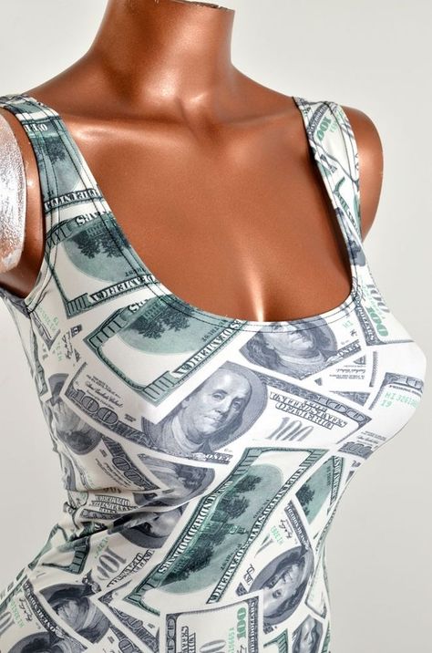 One Hundred Dollar Bill, Money Dress, Dollar Bill, Print Tank, Tank Dress, Women's Dresses, Stylish Women, Everyday Fashion, Dresses For Sale