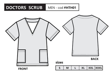 MEN DOCTOR SCRUB. S to 3XL. UNIFORMS. Healthcare | Craftsy Scrub Tops Pattern, Scrubs Uniform Pattern, Hospital Uniforms, Pajama Pants Pattern, Dental Uniforms, Bee Ideas, Scrubs Pattern, Healthcare Uniforms, Doctor Scrubs