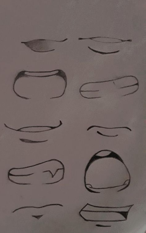 How To Draw Boy Mouth, How To Draw A Mouth, Anime Mouth Drawing, Easy Eye Drawing, Anime Mouths, Lip Drawing, Mouth Drawing, Eye Drawing Tutorials, Cute Easy Doodles