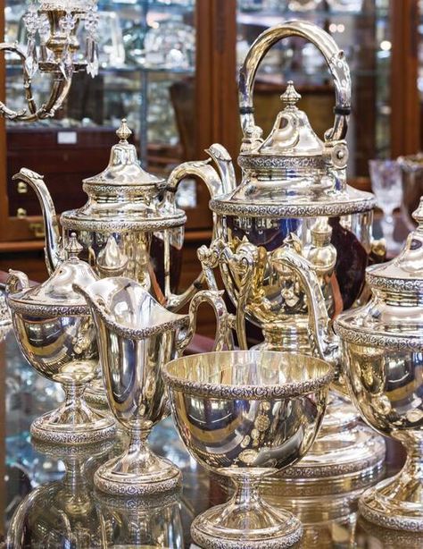 The Timeless Treasure of Silver Teapots - Page 3 of 4 - TeaTime Magazine Complete Makeup, Silver Tea Set, Silver Teapot, Makeup Course, Antique Collectors, Silver Decor, Maker’s Mark, Vintage Dinnerware, Silver Tea