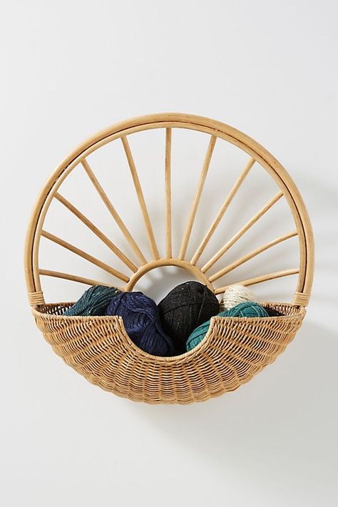 These 5 Stylish Organizers Show the Top Decor Trends of 2020 (So Far) Towel Shelf, Wall Basket, Bohol, Wicker Basket, Rattan Furniture, Wall Storage, Baskets On Wall, Hanging Baskets, Decorative Storage