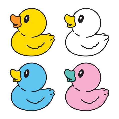 Cartoon Rubber Duck, Rubber Duck Outline, Rubber Duck Doodle, Rubber Ducky Drawing, Cartoon Duck Drawing, Rubber Duck Art, Rubber Duck Drawing, Duck Drawings, Duck Doodle