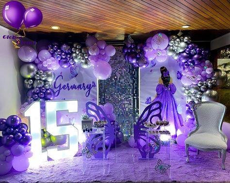 Quince Decorations Purple, 15th Birthday Decorations, Sweet 15 Ideas, Sweet 16 Party Themes, Butterfly Birthday Theme, Sweet 15 Party Ideas Quinceanera, Sweet 15 Party Ideas, 40th Birthday Party Decorations, Bear Baby Shower Theme