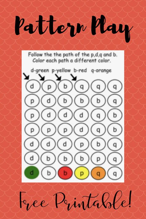 FREE activity!! Follow the patters of the d,p,b,q, These letters are often confusing for kids and they tend to identify the wrong. This activity will help stregthen their knowledge of these letters! Visual Perceptual Activities, Teach Writing, Handwriting Activities, Occupational Therapy Activities, Motor Planning, School Learning, Sight Word Activities, Visual Perception, D P